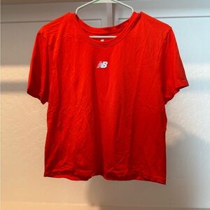 New Balance Red coral cropped T-Shirt